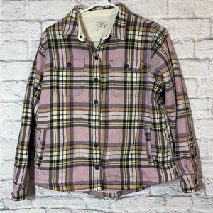 L.L. Bean Fleece Lined Snap Button Shacket, Medium Petite